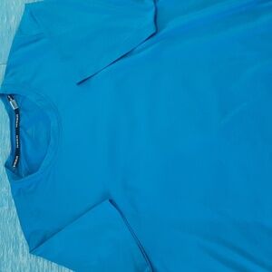 Adidas Men's XL Primeblue Aeroready Shirt Aqua Blue Short Sleeve Activewear